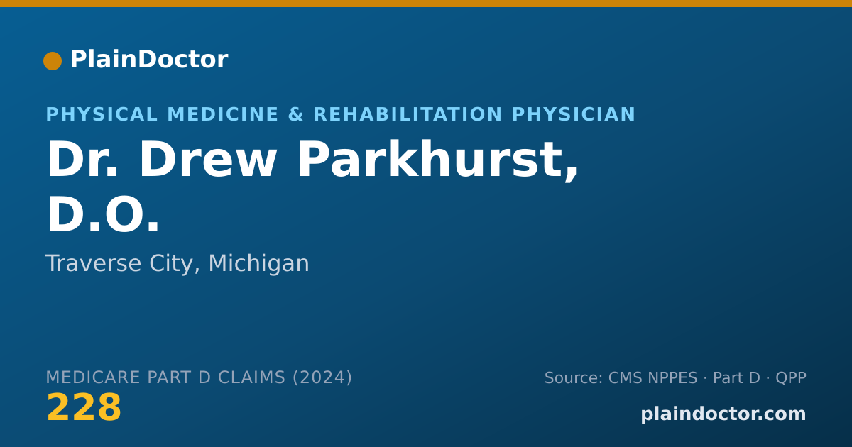 Shareable card for Drew Parkhurst, D.O. - Physical Medicine & Rehabilitation Physician, Traverse City, MI