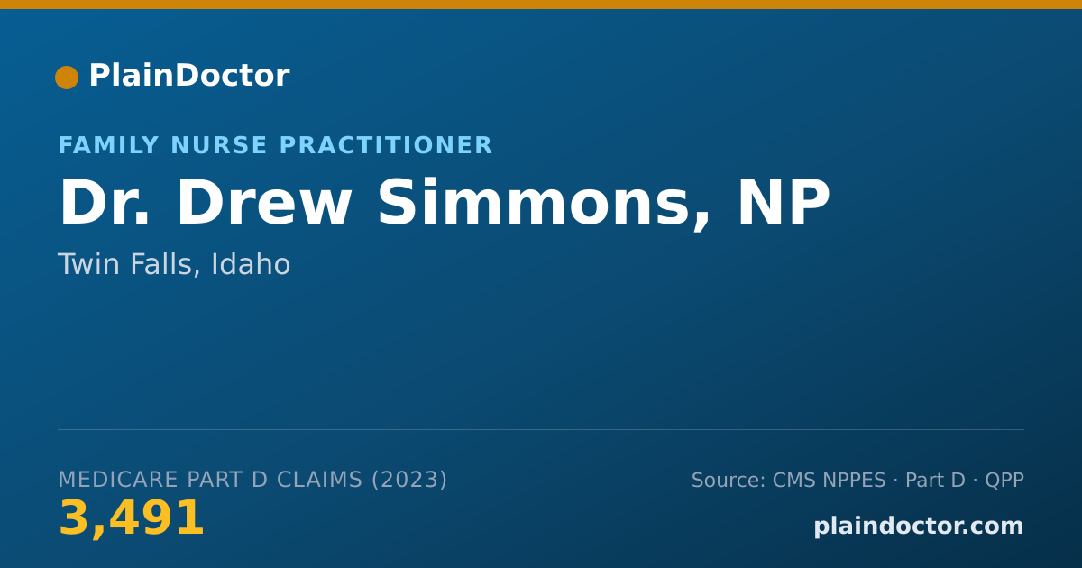Shareable card for Drew Simmons, NP - Family Nurse Practitioner, Twin Falls, ID