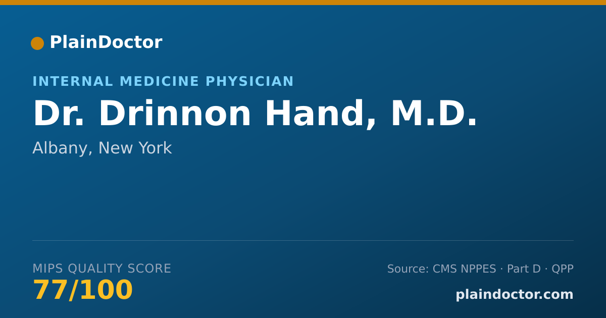 Shareable card for Drinnon Hand, M.D. - Internal Medicine Physician, Albany, NY
