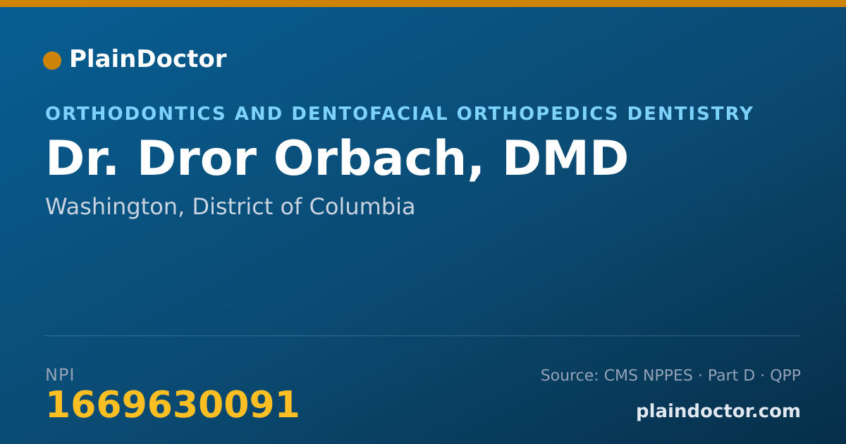Shareable card for Dror Orbach, DMD - Orthodontics and Dentofacial Orthopedics Dentistry, Washington, DC