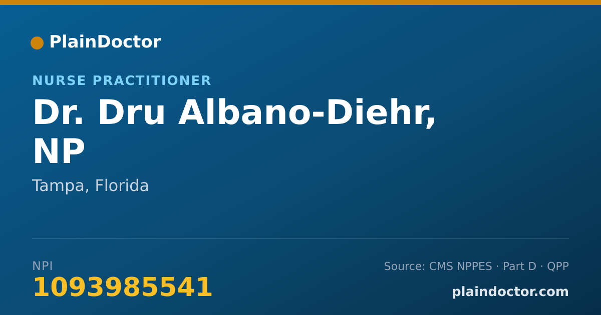 Shareable card for Dru Albano-Diehr, NP - Nurse Practitioner, Tampa, FL