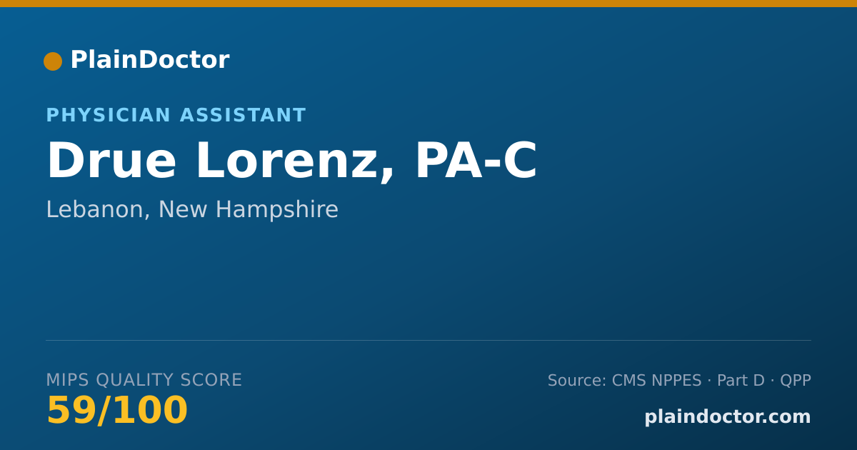 Shareable card for Drue Lorenz, PA-C - Surgical Physician Assistant, Lebanon, NH