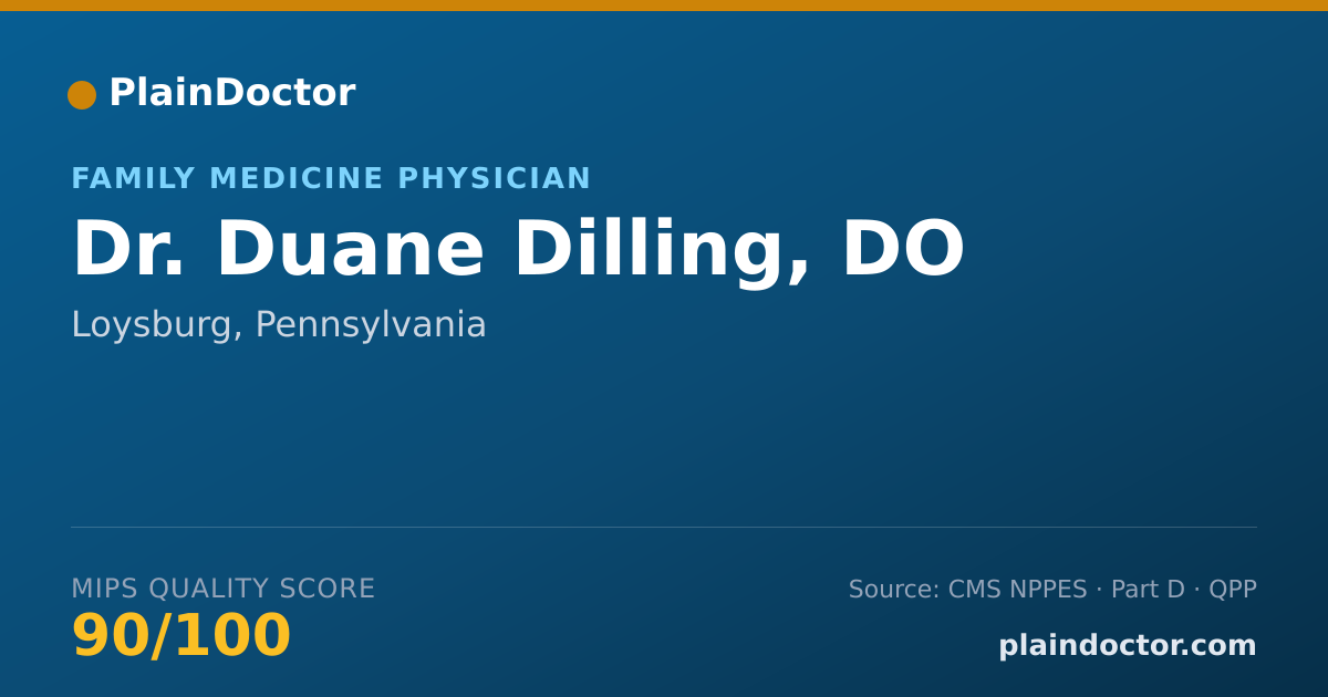 Shareable card for Duane Dilling, DO - Family Medicine Physician, Loysburg, PA