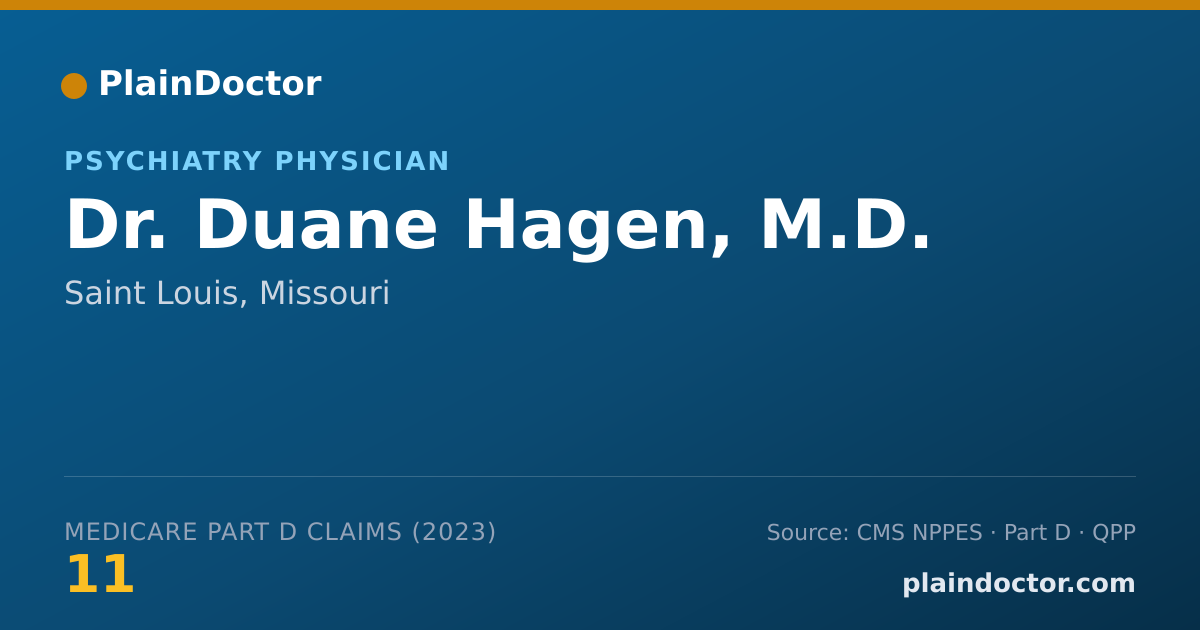 Shareable card for Duane Hagen, M.D. - Psychiatry Physician, Saint Louis, MO