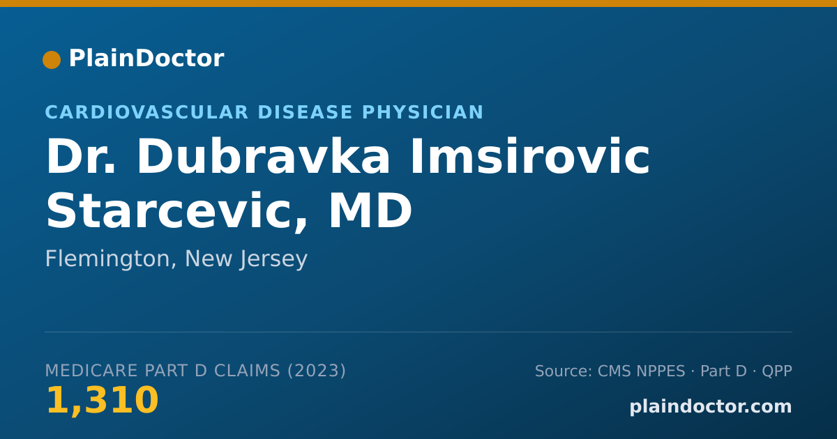Shareable card for Dubravka Imsirovic Starcevic, MD - Cardiovascular Disease Physician, Flemington, NJ