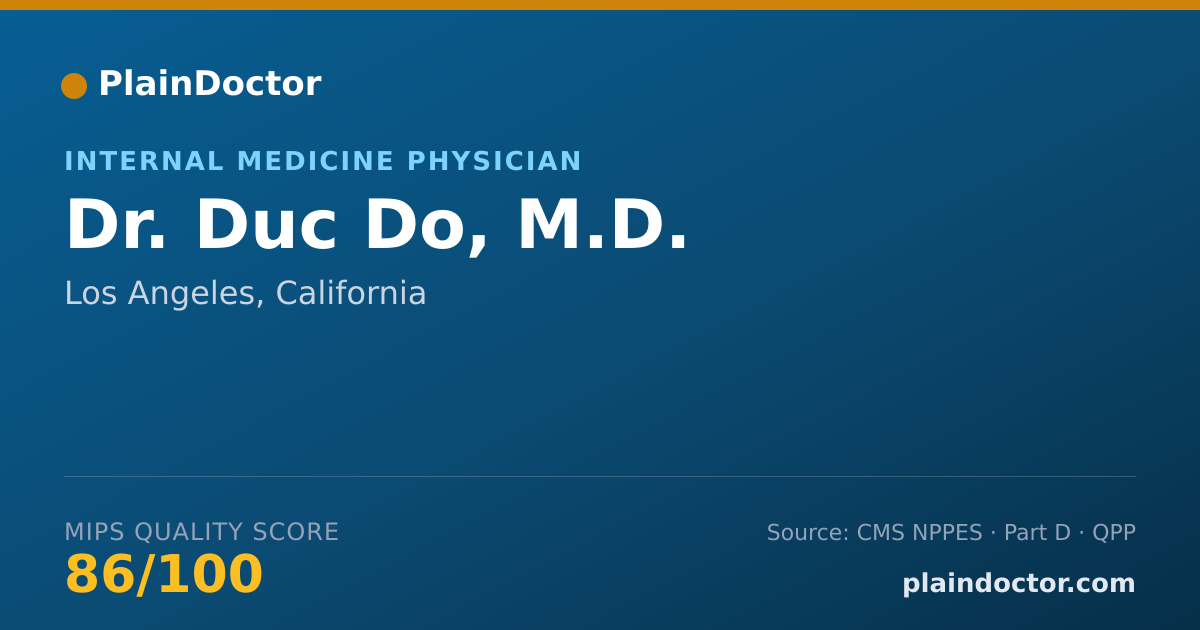 Shareable card for Duc Do, M.D. - Internal Medicine Physician, Los Angeles, CA