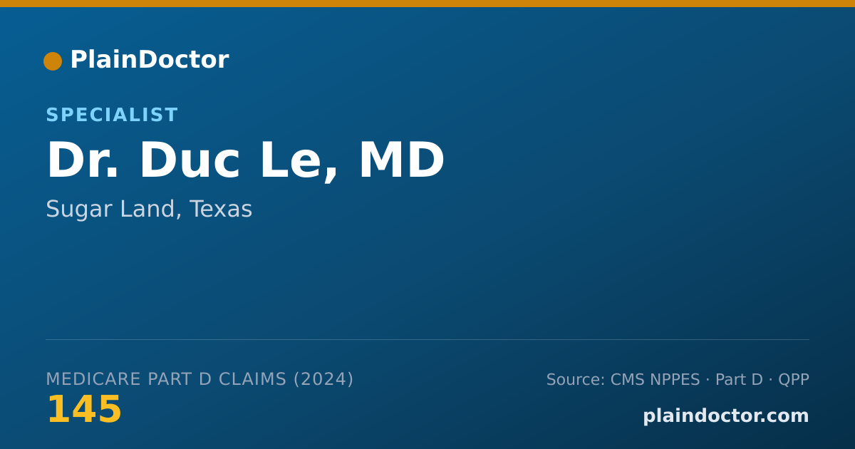 Shareable card for Duc Le, MD - Specialist, Sugar Land, TX