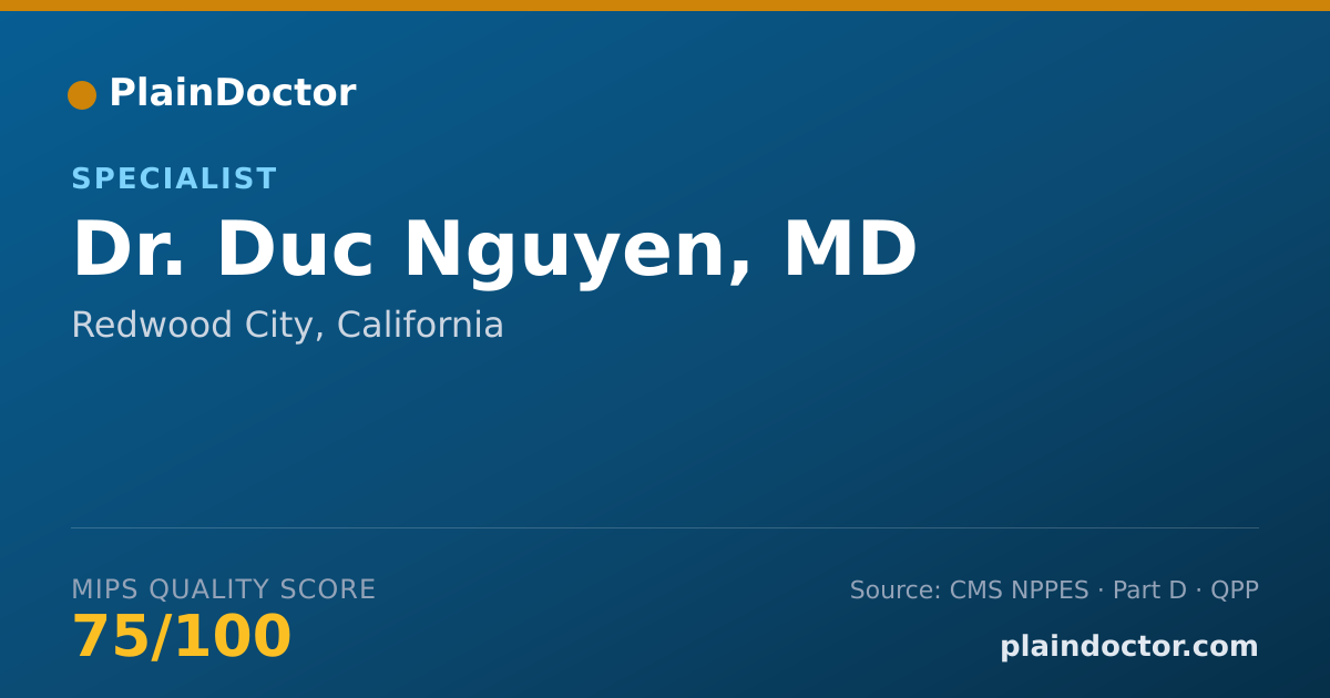Shareable card for Duc Nguyen, MD - Specialist, Redwood City, CA