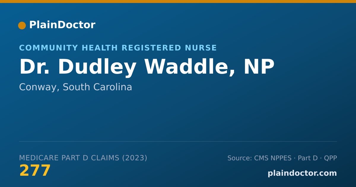 Shareable card for Dudley Waddle, NP - Community Health Registered Nurse, Conway, SC