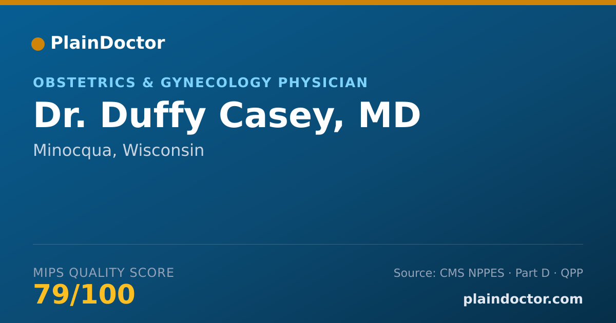 Shareable card for Duffy Casey, MD - Obstetrics & Gynecology Physician, Minocqua, WI