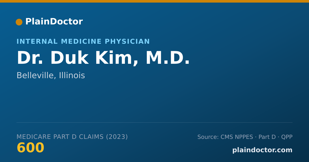 Shareable card for Duk Kim, M.D. - Internal Medicine Physician, Belleville, IL