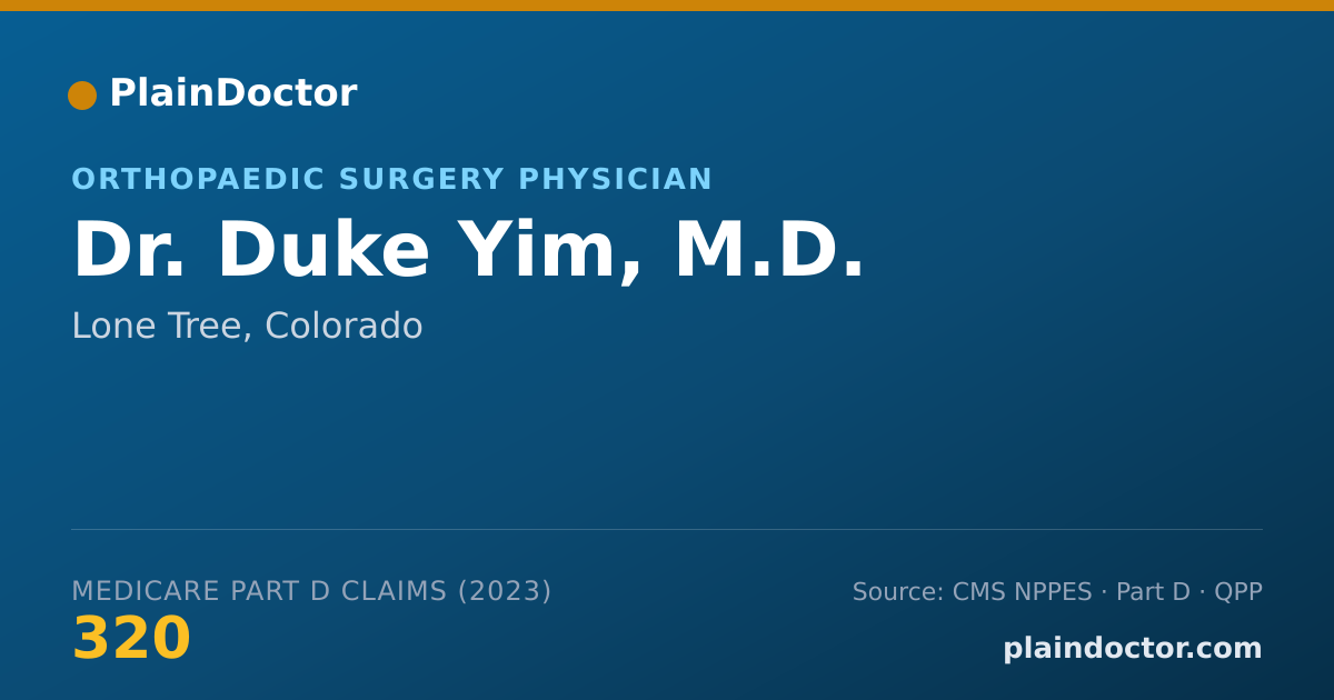 Shareable card for Duke Yim, M.D. - Orthopaedic Surgery Physician, Lone Tree, CO