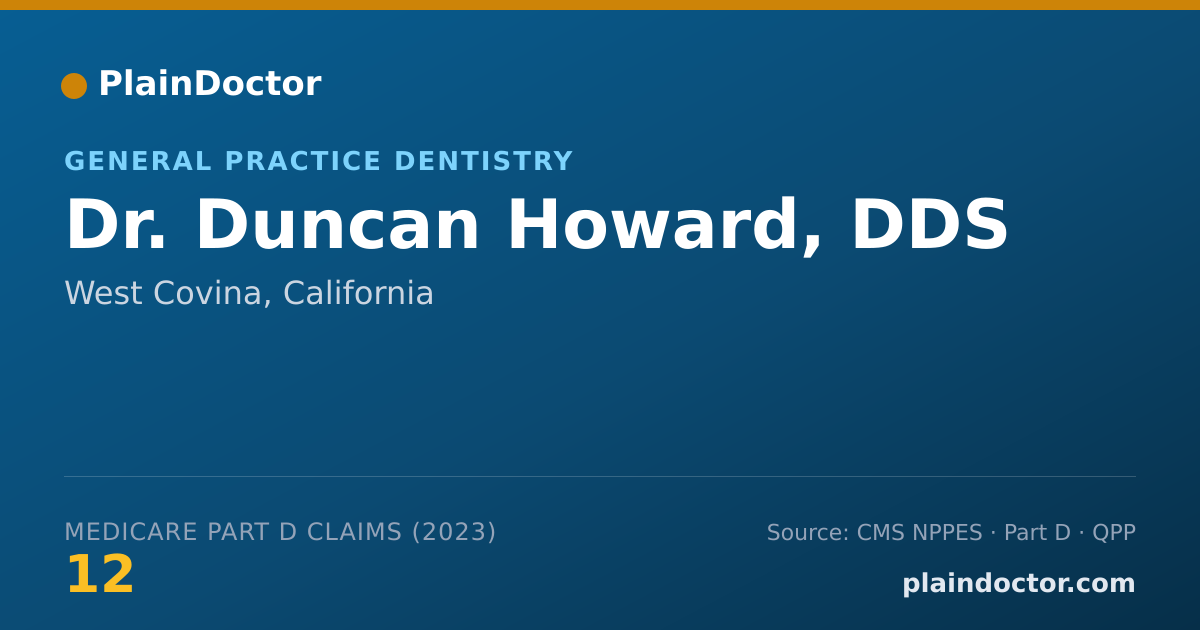 Shareable card for Duncan Howard, DDS - General Practice Dentistry, West Covina, CA
