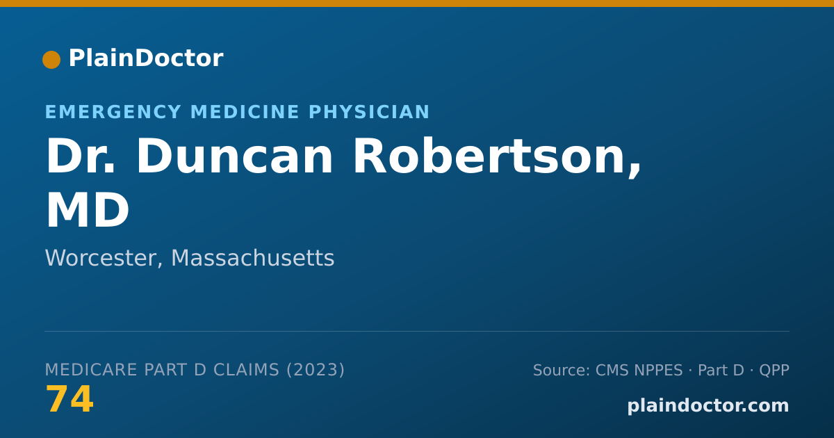 Shareable card for Duncan Robertson, MD - Emergency Medicine Physician, Worcester, MA