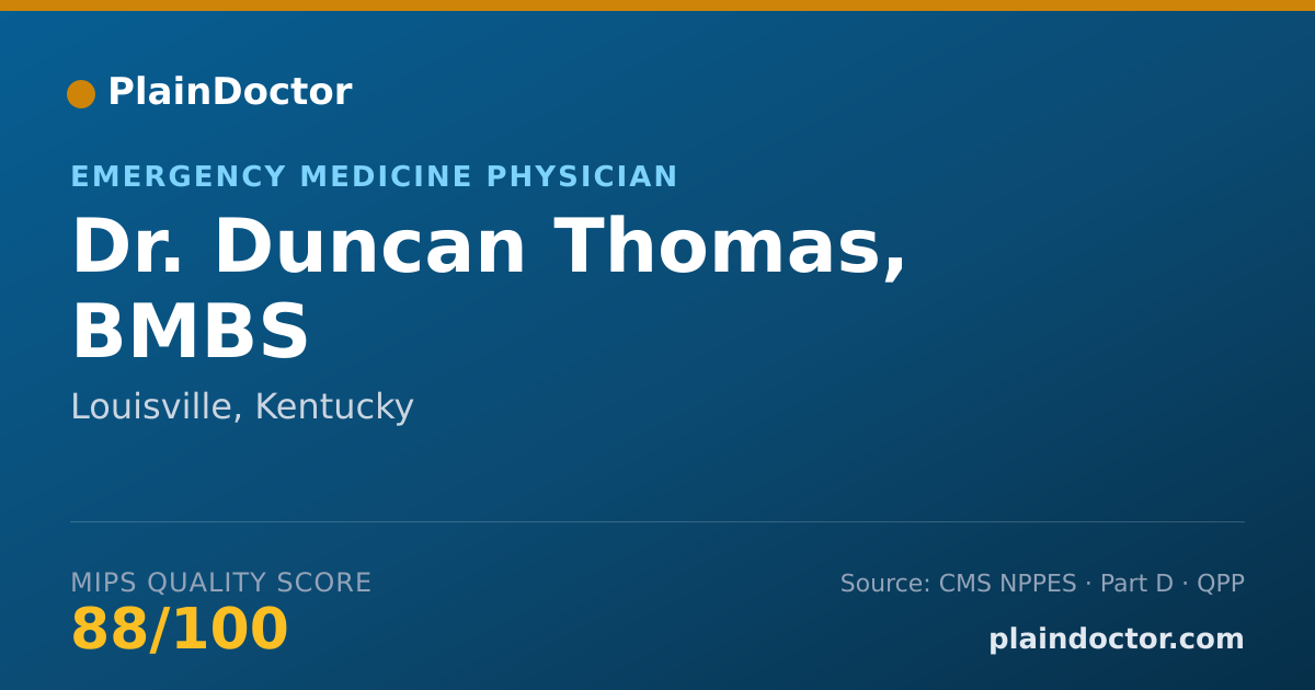 Shareable card for Duncan Thomas, BMBS - Emergency Medicine Physician, Louisville, KY