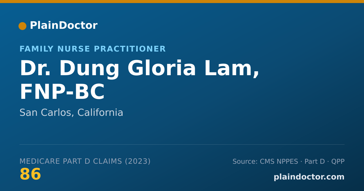 Shareable card for Dung Gloria Lam, FNP-BC - Family Nurse Practitioner, San Carlos, CA