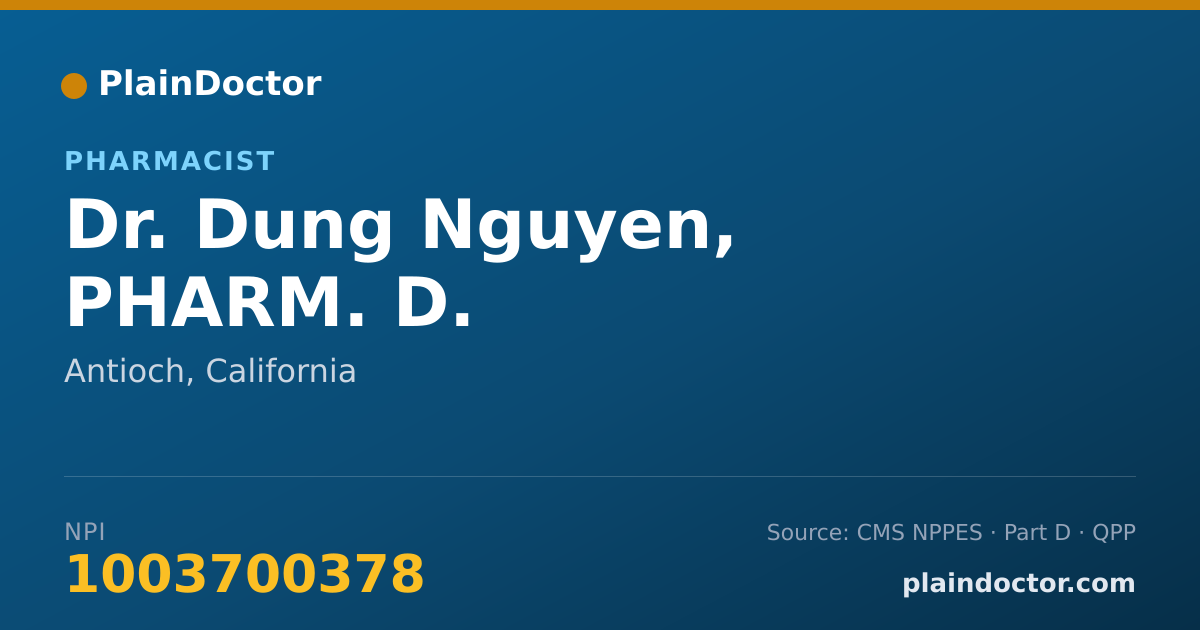 Shareable card for Dung Nguyen, PHARM. D. - Pharmacist, Antioch, CA