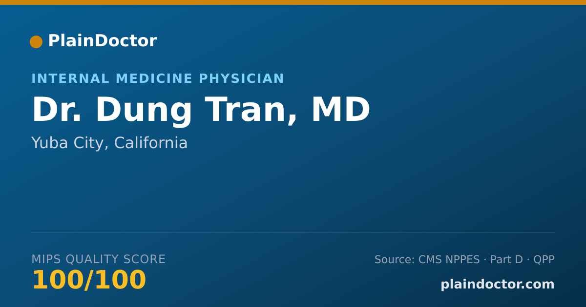 Shareable card for Dung Tran, MD - Internal Medicine Physician, Yuba City, CA