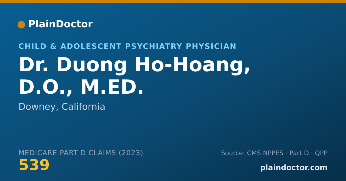 Shareable card for Duong Ho-Hoang, D.O., M.ED. - Child & Adolescent Psychiatry Physician, Downey, CA