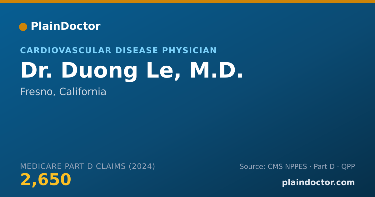 Shareable card for Duong Le, M.D. - Cardiovascular Disease Physician, Fresno, CA