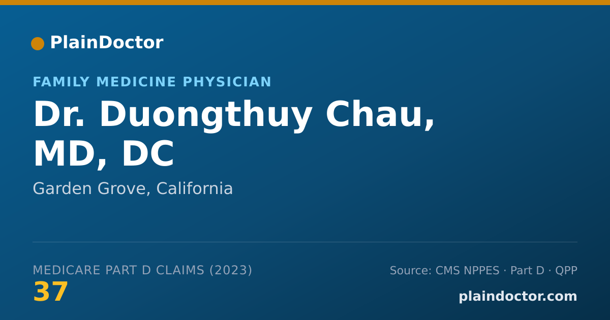 Shareable card for Duongthuy Chau, MD, DC - Family Medicine Physician, Garden Grove, CA