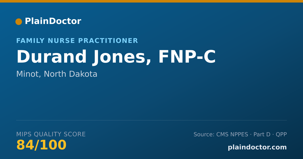 Shareable card for Durand Jones, FNP-C - Nurse Practitioner, Minot, ND