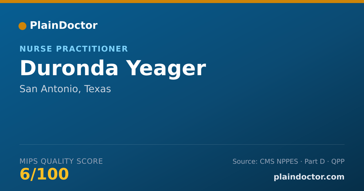 Shareable card for Duronda Yeager - Nurse Practitioner, San Antonio, TX