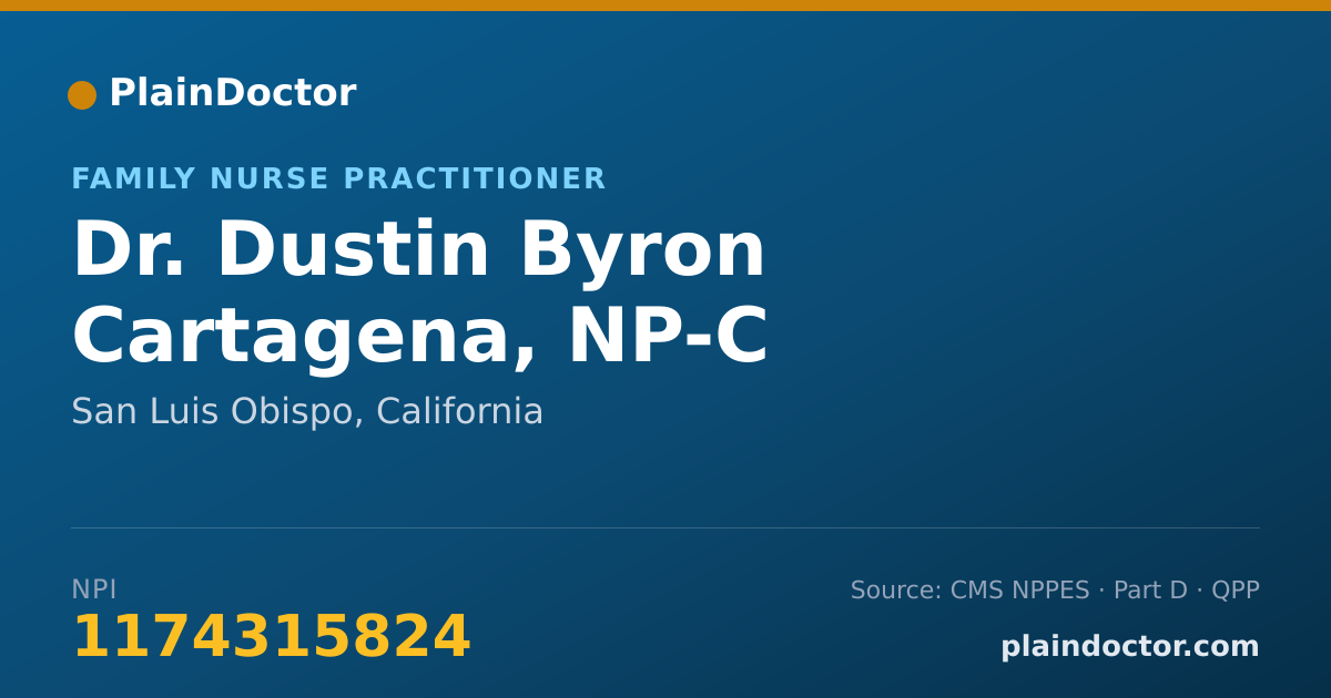 Shareable card for Dustin Byron Cartagena, NP-C - Family Nurse Practitioner, San Luis Obispo, CA