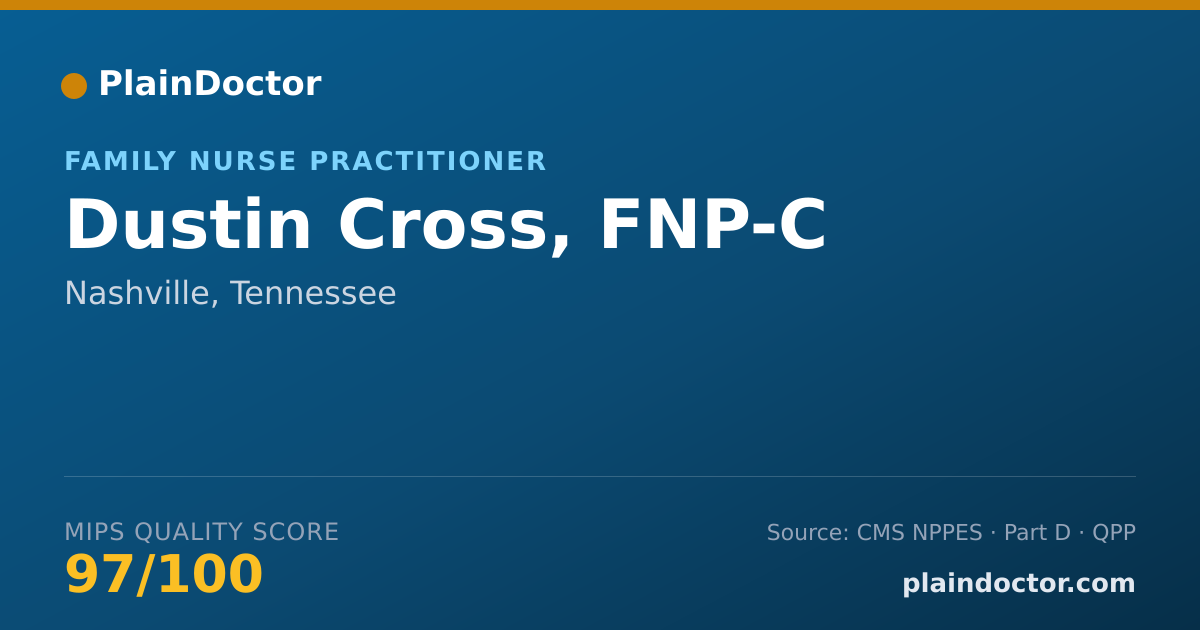 Shareable card for Dustin Cross, FNP-C - Family Nurse Practitioner, Nashville, TN