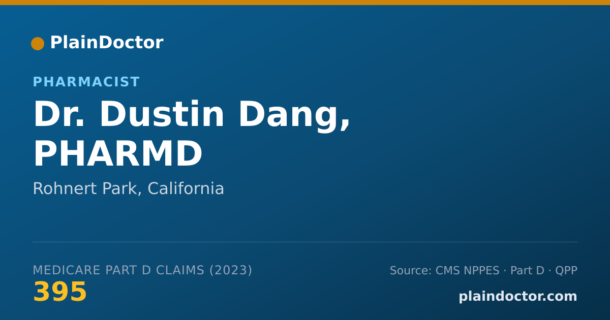 Shareable card for Dustin Dang, PHARMD - Pharmacist, Rohnert Park, CA
