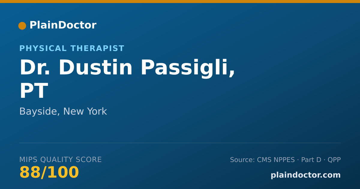 Shareable card for Dustin Passigli, PT - Physical Therapist, Bayside, NY