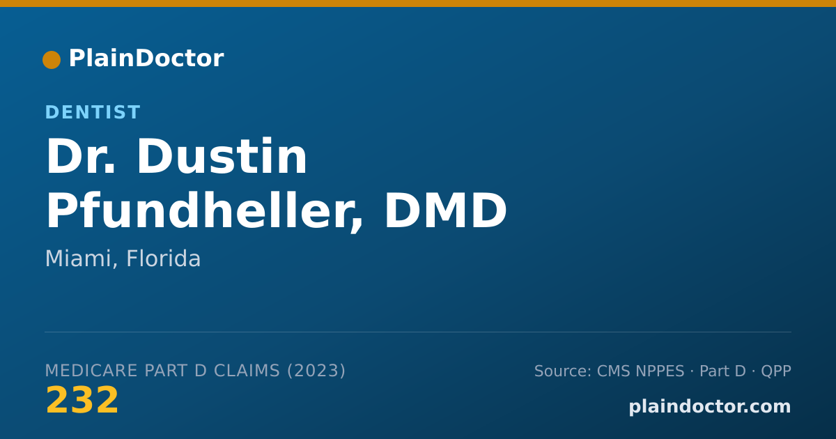 Shareable card for Dustin Pfundheller, DMD - Dentist, Miami, FL