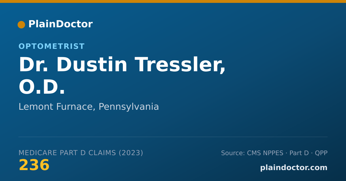 Shareable card for Dustin Tressler, O.D. - Optometrist, Lemont Furnace, PA