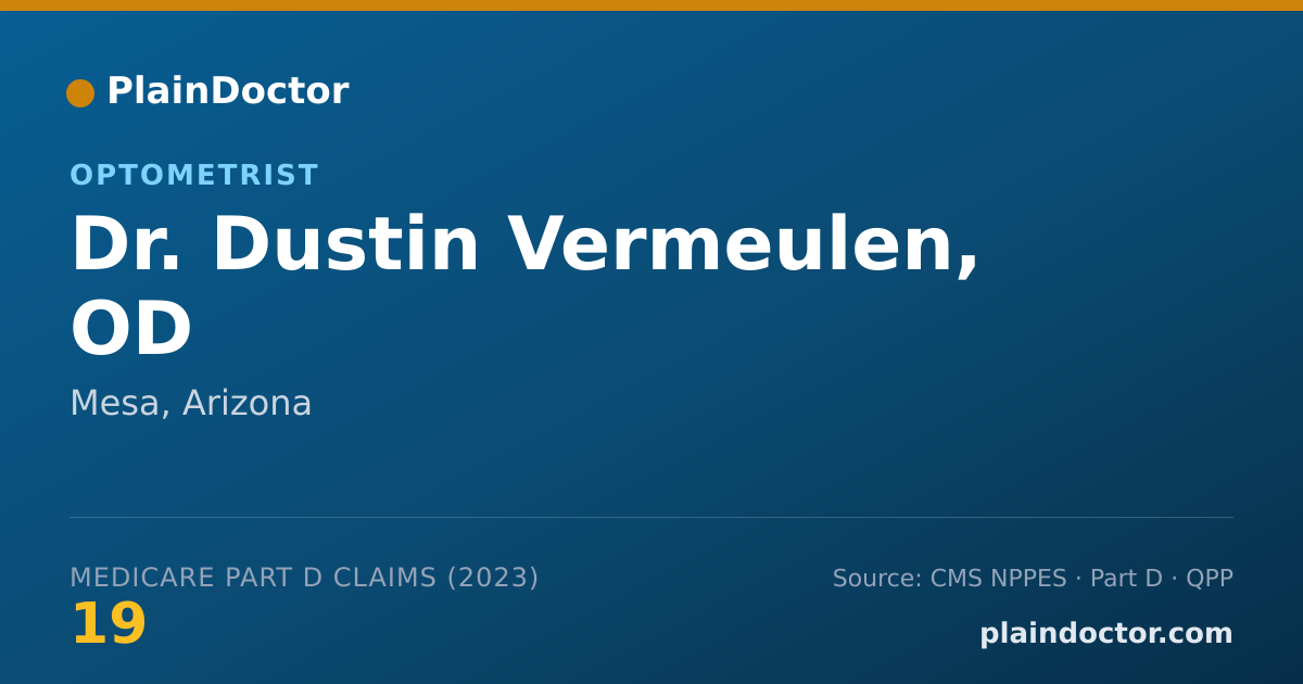 Shareable card for Dustin Vermeulen, OD - Optometrist, Mesa, AZ