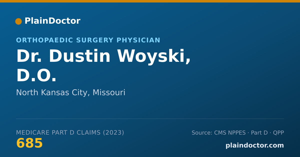 Shareable card for Dustin Woyski, D.O. - Orthopaedic Surgery Physician, North Kansas City, MO
