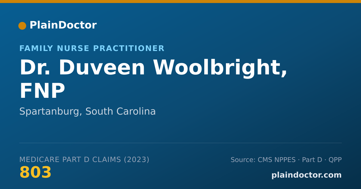 Shareable card for Duveen Woolbright, FNP - Family Nurse Practitioner, Spartanburg, SC