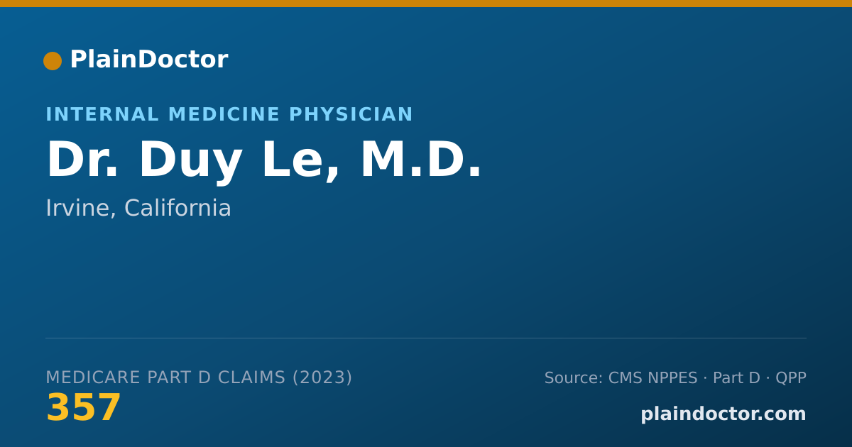 Shareable card for Duy Le, M.D. - Internal Medicine Physician, Irvine, CA