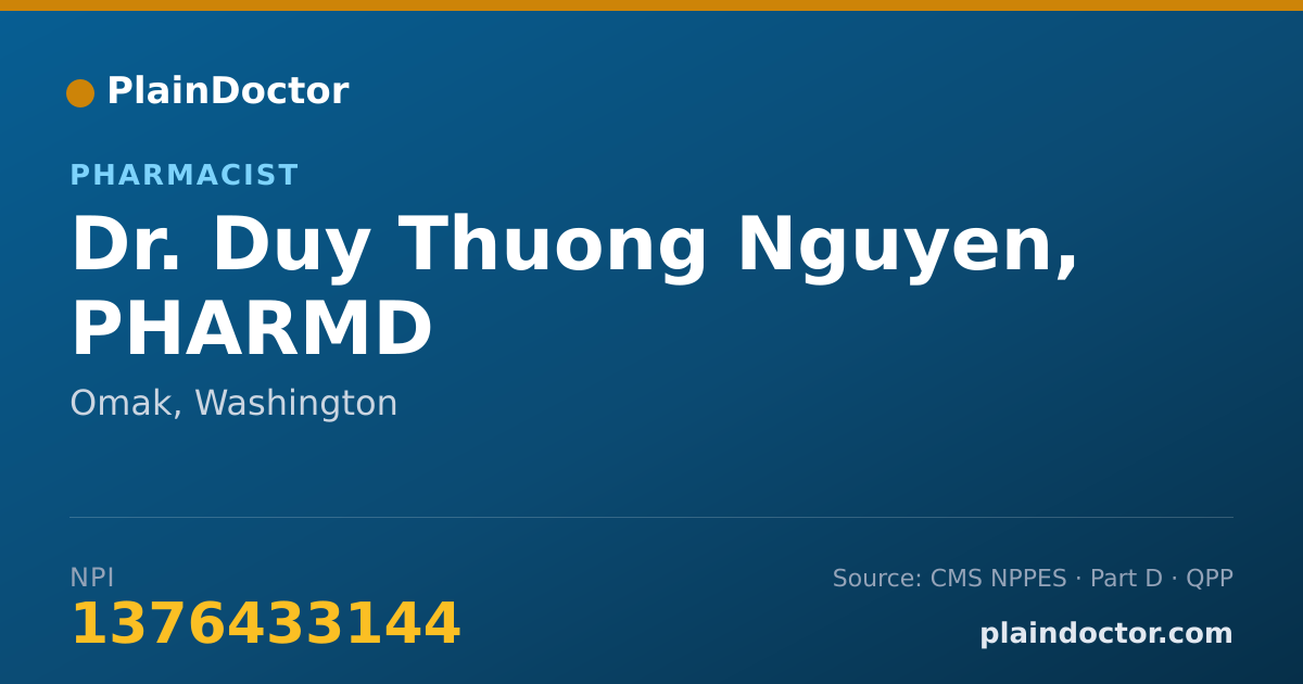 Shareable card for Duy Thuong Nguyen, PHARMD - Pharmacist, Omak, WA