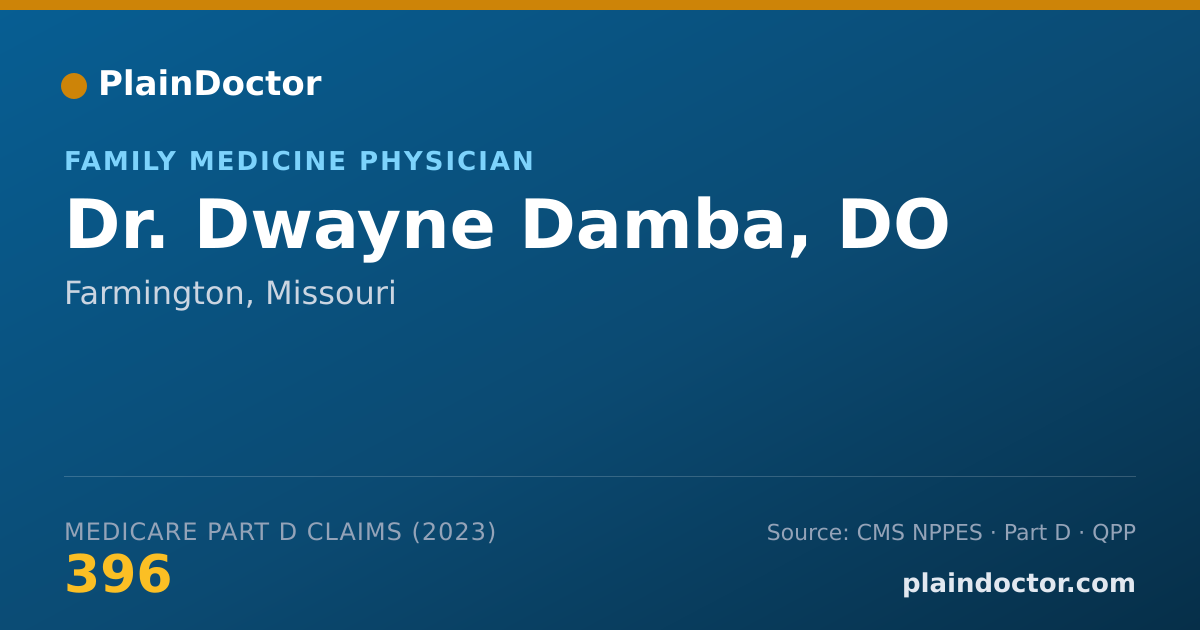 Shareable card for Dwayne Damba, DO - Family Medicine Physician, Farmington, MO