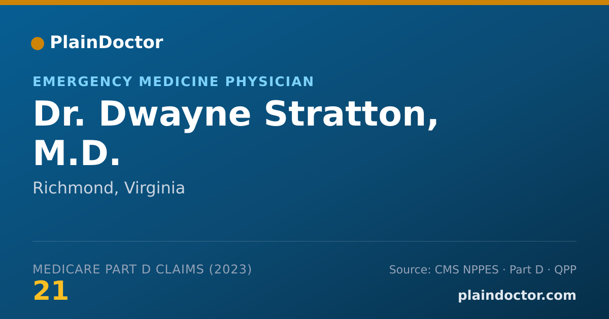Shareable card for Dwayne Stratton, M.D. - Emergency Medicine Physician, Richmond, VA