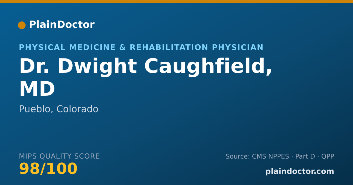 Shareable card for Dwight Caughfield, MD - Physical Medicine & Rehabilitation Physician, Pueblo, CO