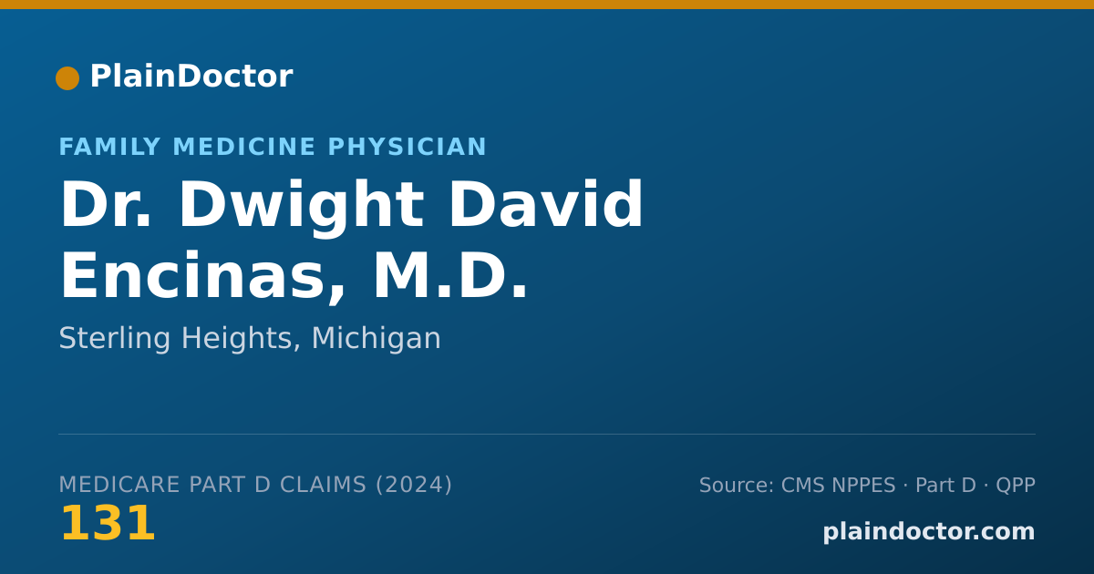 Shareable card for Dwight David Encinas, M.D. - Family Medicine Physician, Sterling Heights, MI