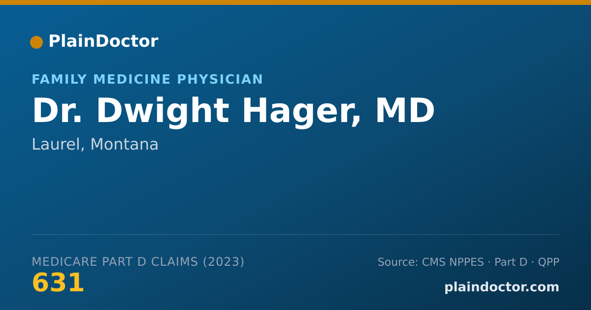 Shareable card for Dwight Hager, MD - Family Medicine Physician, Laurel, MT