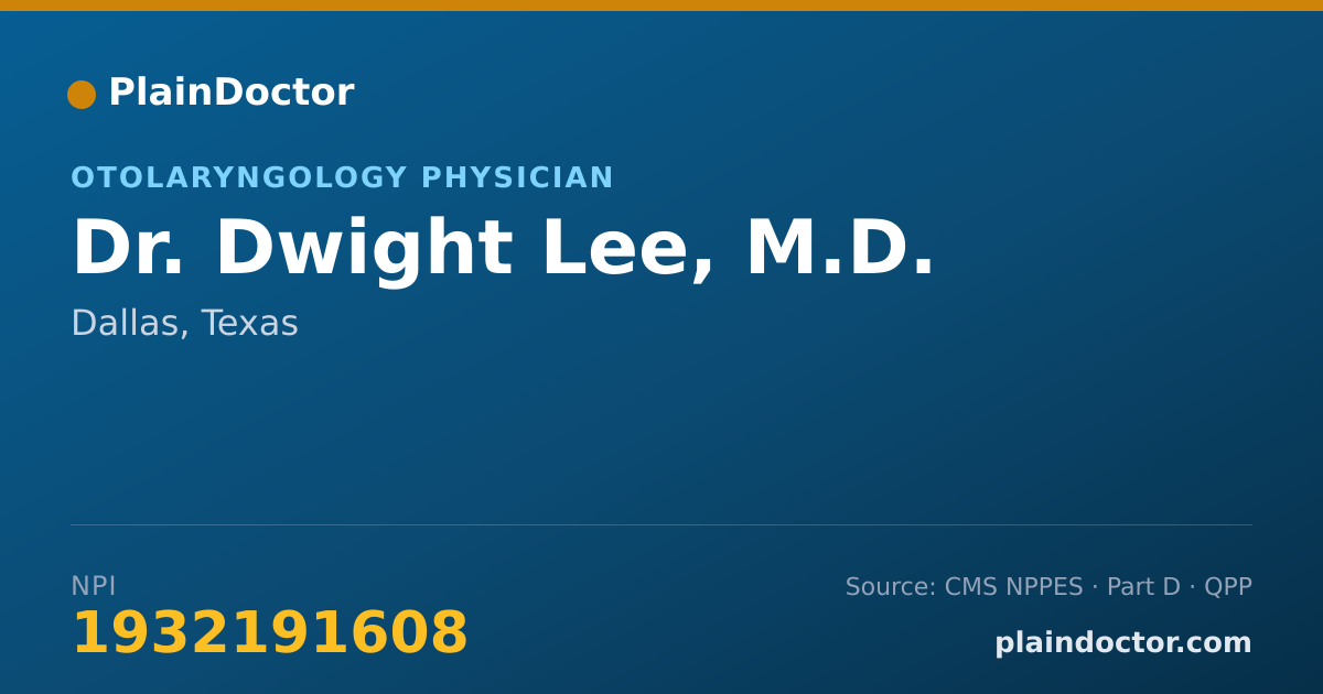 Shareable card for Dwight Lee, M.D. - Specialist, Dallas, TX