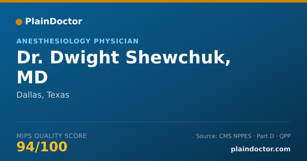 Shareable card for Dwight Shewchuk, MD - Specialist, Dallas, TX