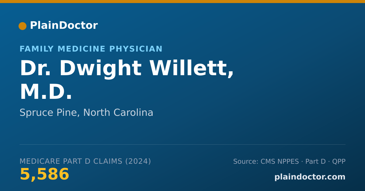 Shareable card for Dwight Willett, M.D. - Family Medicine Physician, Spruce Pine, NC