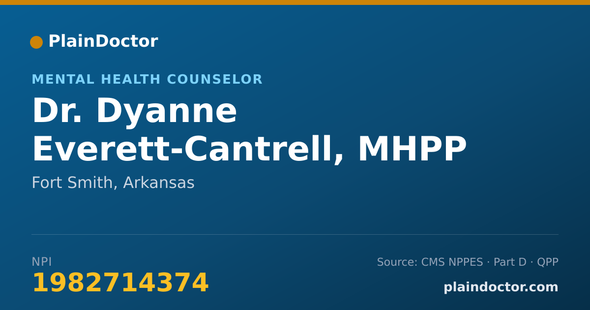 Shareable card for Dyanne Everett-Cantrell, MHPP - Mental Health Counselor, Fort Smith, AR