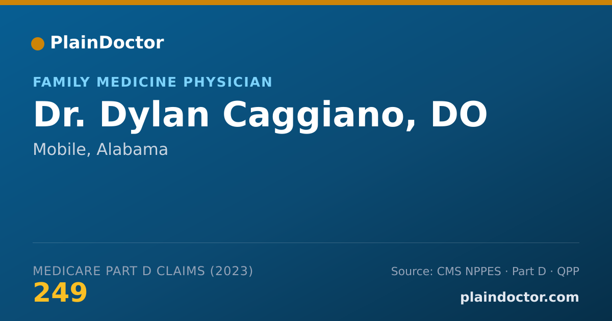 Shareable card for Dylan Caggiano, DO - Family Medicine Physician, Mobile, AL