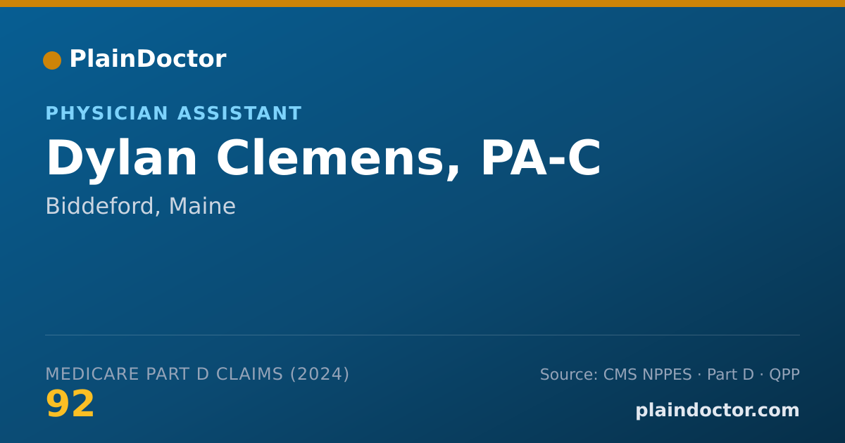 Shareable card for Dylan Clemens, PA-C - Physician Assistant, Biddeford, ME