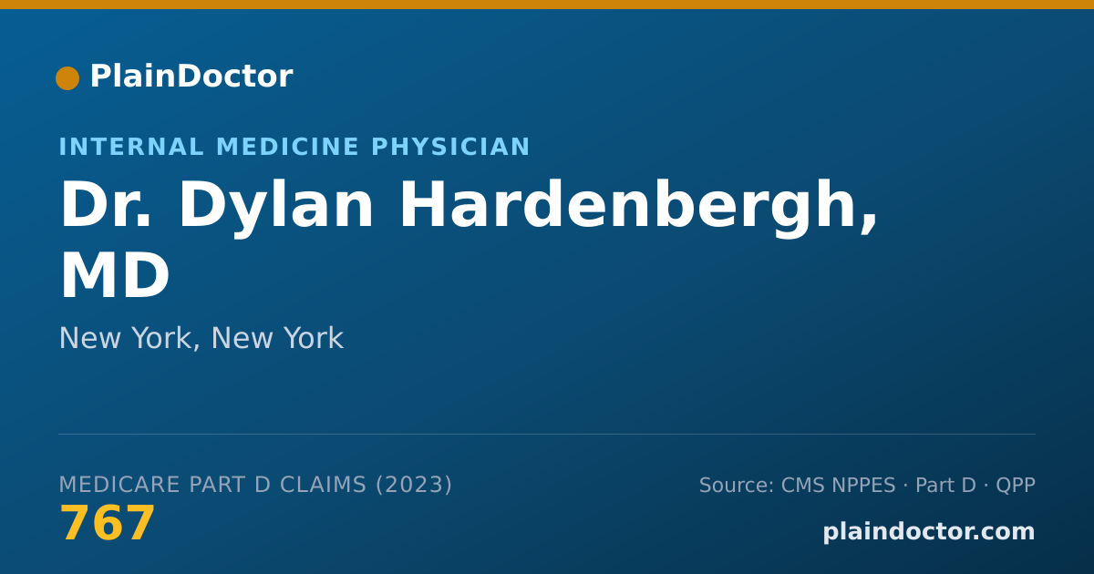 Shareable card for Dylan Hardenbergh, MD - Internal Medicine Physician, New York, NY